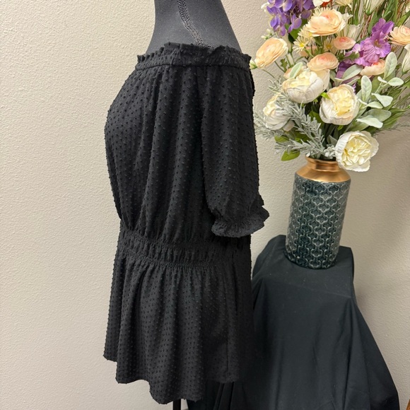 Lane Bryant Black Off Shoulder Swiss Dot Tunic 22/24 - Picture 3 of 9